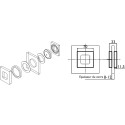 Pair of Square Closed Cups 70x70mm, Hole Ø50mm, 8-12mm Smoke Black / pc