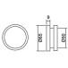 Ronde gesloten komgreeppaar voor glazen deur, Ø65mm, gat Ø50mm glas 8-12mm / pce