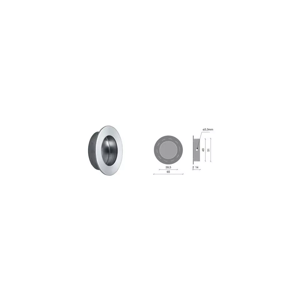 Cuvette ronde inox pour coulissant / pce