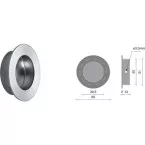 Round stainless steel cup for sliding door / pc