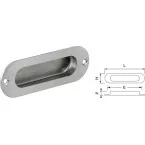 Ovale komgreep in inox / pce