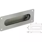 Cuvette grand rectangle intérieur arrondi en inox / pce