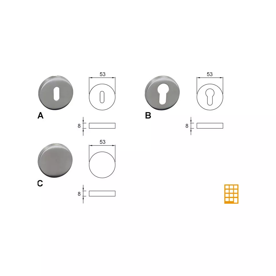 Paar Inox ronde rozetten L&L OfficePZ...