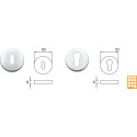 Paire d'entrées rondes BB (6mm) L&L Office - inox / pce