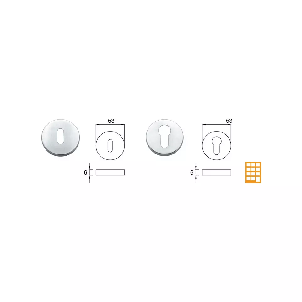 Pair of Round Escutcheons PZ (6mm)...