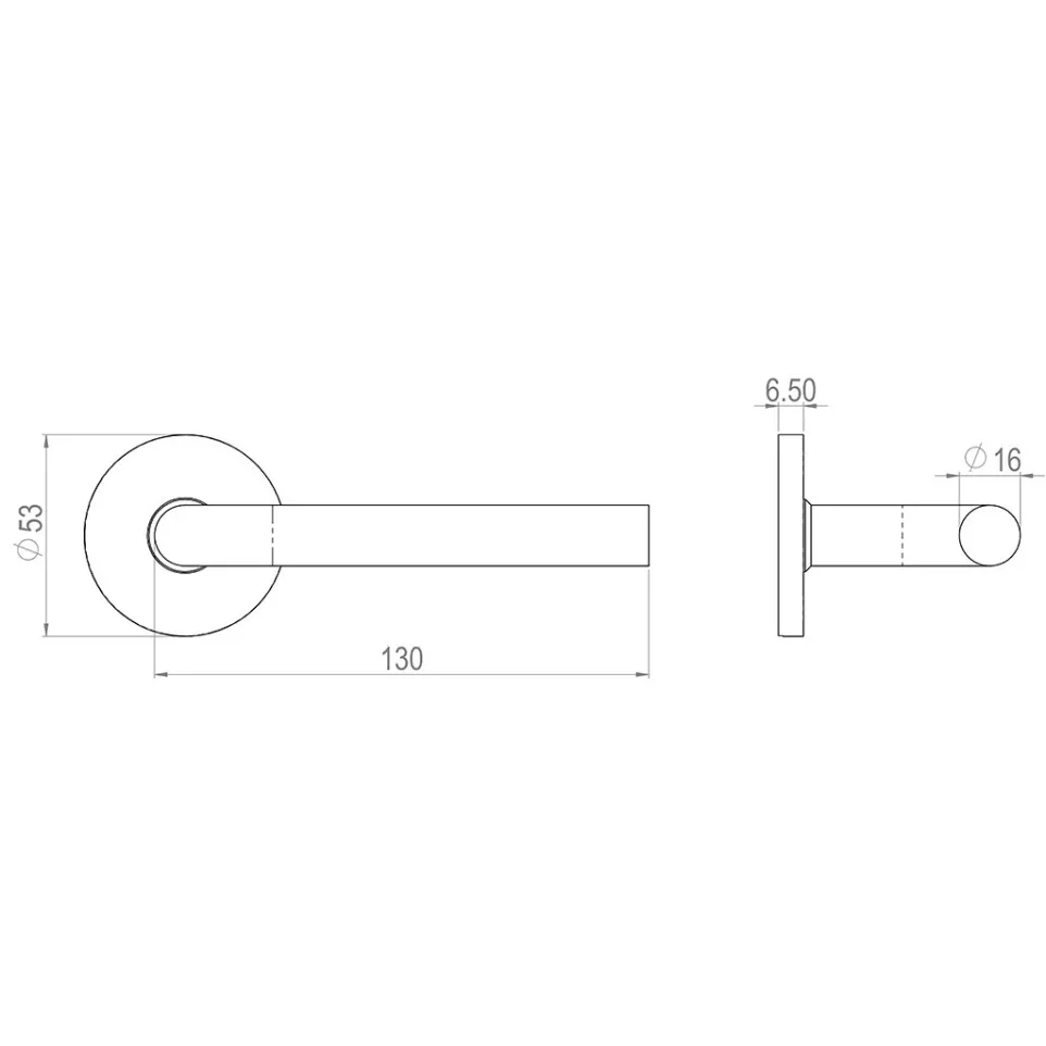 Deurgreepset op rond rozet (6mm) L...