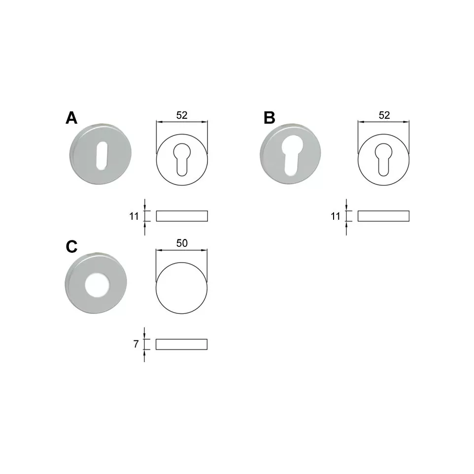 Paar Aluminium rozetten met polyamide...