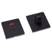 Pair of black lacquered WC escutcheons with square lock, Home series / pc