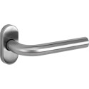 Pair of L-shaped tube handles in Ø 20 mm crimped on 10 mm oval rosettes / pc