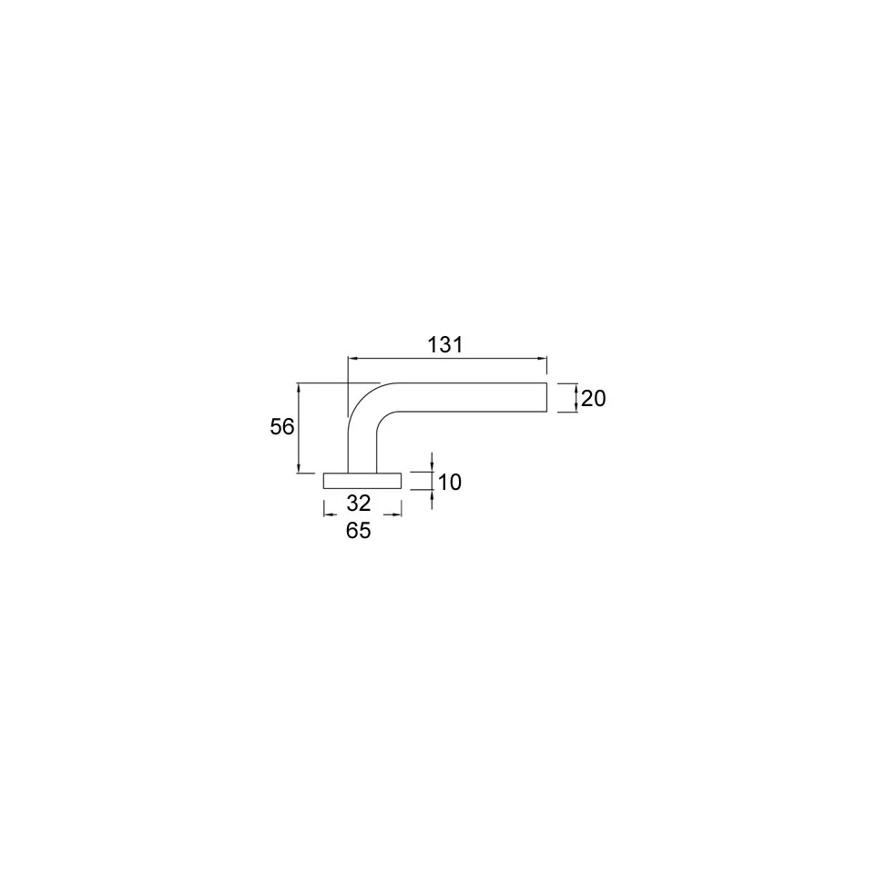 Pair of L-shaped tube handles in Ø 20...