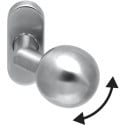 Bouton boule déporté mobile robuste sur embase ovale L&L / Pce