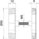 Veiligheidsrozet PZ van geanodiseerd aluminium F1 Ø 55 mm Dieckmann / pce