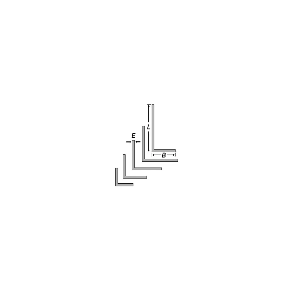 Raw Aluminum L Profile 40x20x2mm...