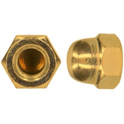 Brass Hexagon Domed Cap Nut DIN 1587 M18 / 50 pieces