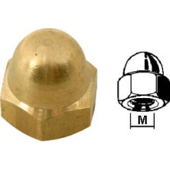 Brass Hex Domed Cap Nuts DIN 1587 M6 Pack of 250