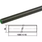 Stainless Steel Threaded Rod A2 DIN 975 Ø6x1000mm per meter