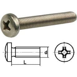 Vis à métaux inox A2 tête cylindrique DIN 7985H Ø6x35mm / 200pce