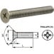 Vis à métaux inox A2 tête fraisée DIN 965H Ø5x20mm / 200pce