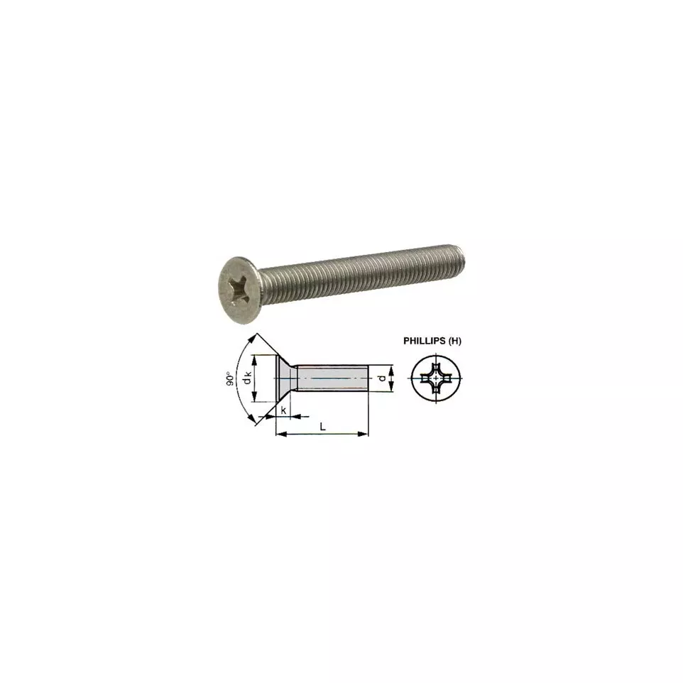 Stainless Steel A2 Phillips Flat Head...