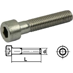 Metrische cylinderkopschroef, inox A2, zeshoekig hol DIN 912 Ø10x25mm / 100pce