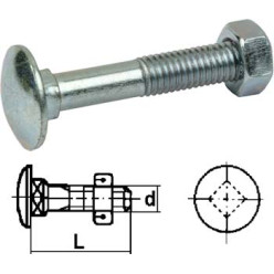 Verzinkt stalen bout voor hout + moer DIN 603/555 Ø5x25mm / 200pce