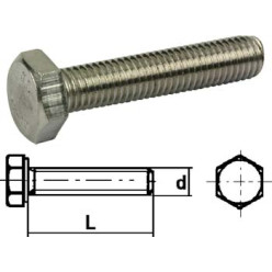 A2 Stainless Steel DIN 933 Fully Threaded Hex Bolt M8x60mm / 100 pieces