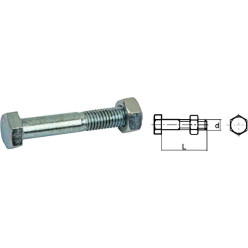 Mechanische bout staal verzinkt + moer DIN 601/555 Ø10x120mm / 50pce