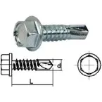 Zinc-Plated Steel Hex Head Self-Drilling Screws DIN 7504K 6.3x25mm Pack of 200
