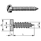 A2 Stainless Steel Slotted Pan Head Self-Tapping Screws DIN 7971 Ø4.8x50mm Pack of 100