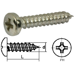 Plaatschroef RVS A2 cilinderkop DIN 7981C Ø3,9x22mm / 200pce