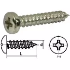 Plaatschroef RVS A2 cilinderkop DIN 7981C Ø3,9x22mm / 200pce