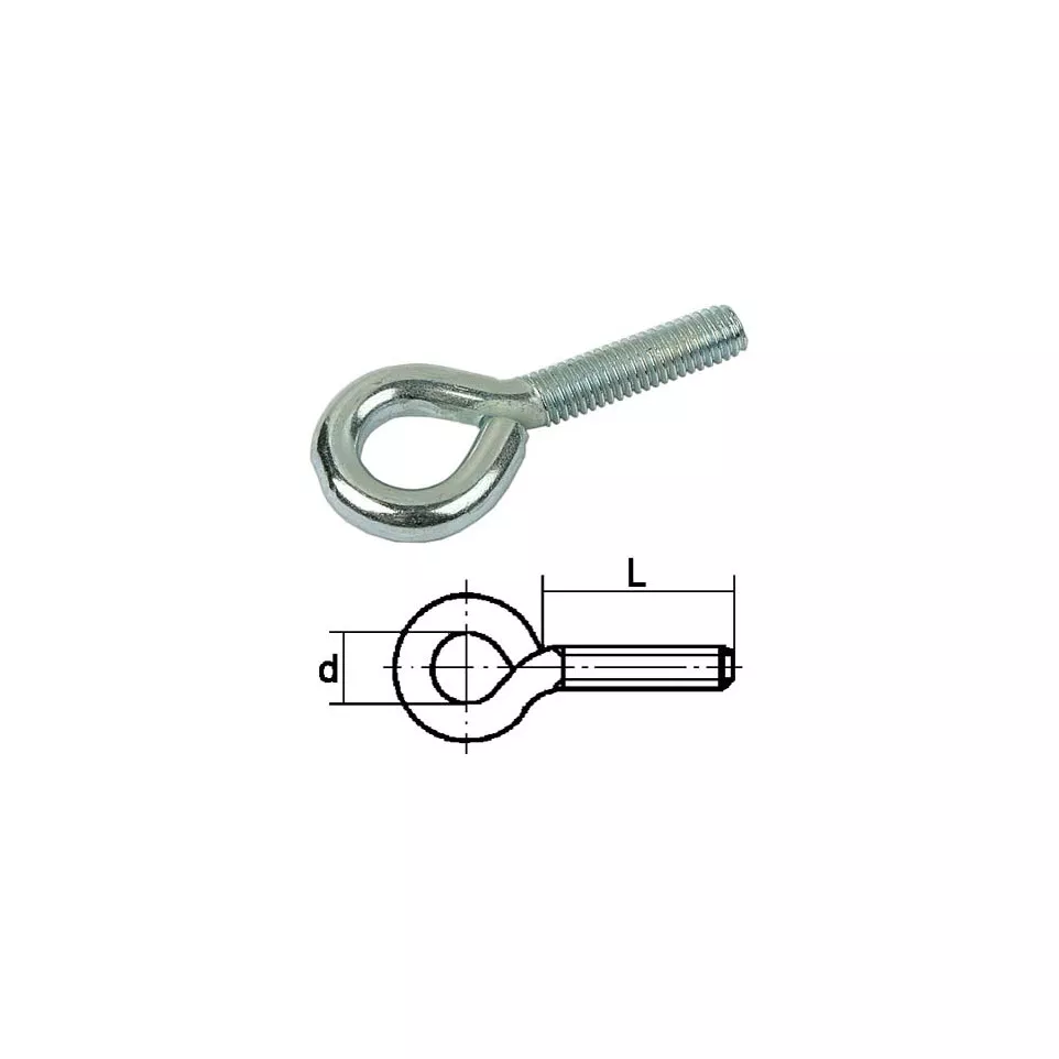 Piton métrique acier zingué M6x40mm /...