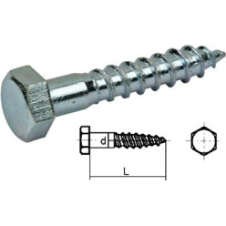 Zinc Plated Steel Coach Screw DIN 571 Ø12x140mm / 50 pieces
