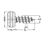 Screw for PVC window water drip clip PH2 Ø4x10 mm - head 10.5/7.4 mm / 1000pcs
