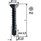 Self-Drilling Countersunk Reinforcement Screws 3532 for PVC Profile 3.9x19mm Bichromated / 1800pcs