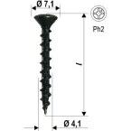 Verzonken schroeven PH2 6153 voor PVC profiel Ø4.1x30mm Bichromaat / 4000pce