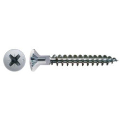Vis SPAX cruciforme forée zinguée tête fraisée (PZ2) Ø4,5x50mm / 500PCE