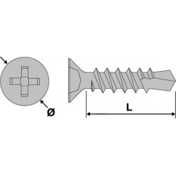 Zelftappende verzinkte schroef met verzonken kop DIN 7504O Ø4,2x19mm / 200pce