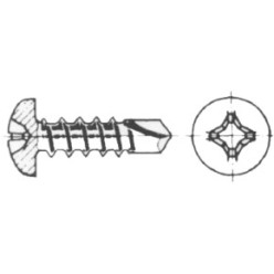 Zelftappende schroef RVS A2 cilinderkop DIN 7504N Ø3,9x16mm / 200pce