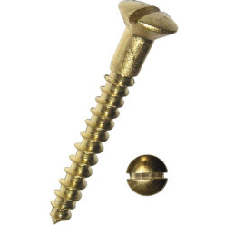 Vis à bois laiton tête goutte de suif fendue DIN 95 Ø3,5x40mm (bte de 200) / pce