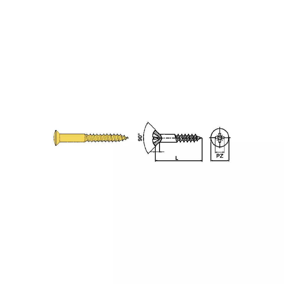Brass PZ2 Pozi Wood Screws...