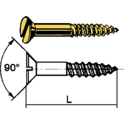 Houtschroef messing verzonken kop met zaaggleuf DIN 97 Ø2,5x12mm / 500pce