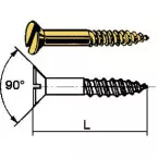 Houtschroef messing verzonken kop met zaaggleuf DIN 97 Ø4,5x25mm / 200pce