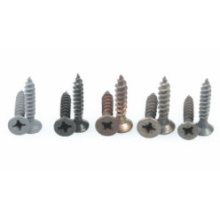 Black Zinc-Plated Steel Decorative Countersunk Slotted Head Wood Screw 3x16mm per piece