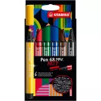 STABILO pen 68 feutre MAX ARTY, étui de 6 pièces, assorti