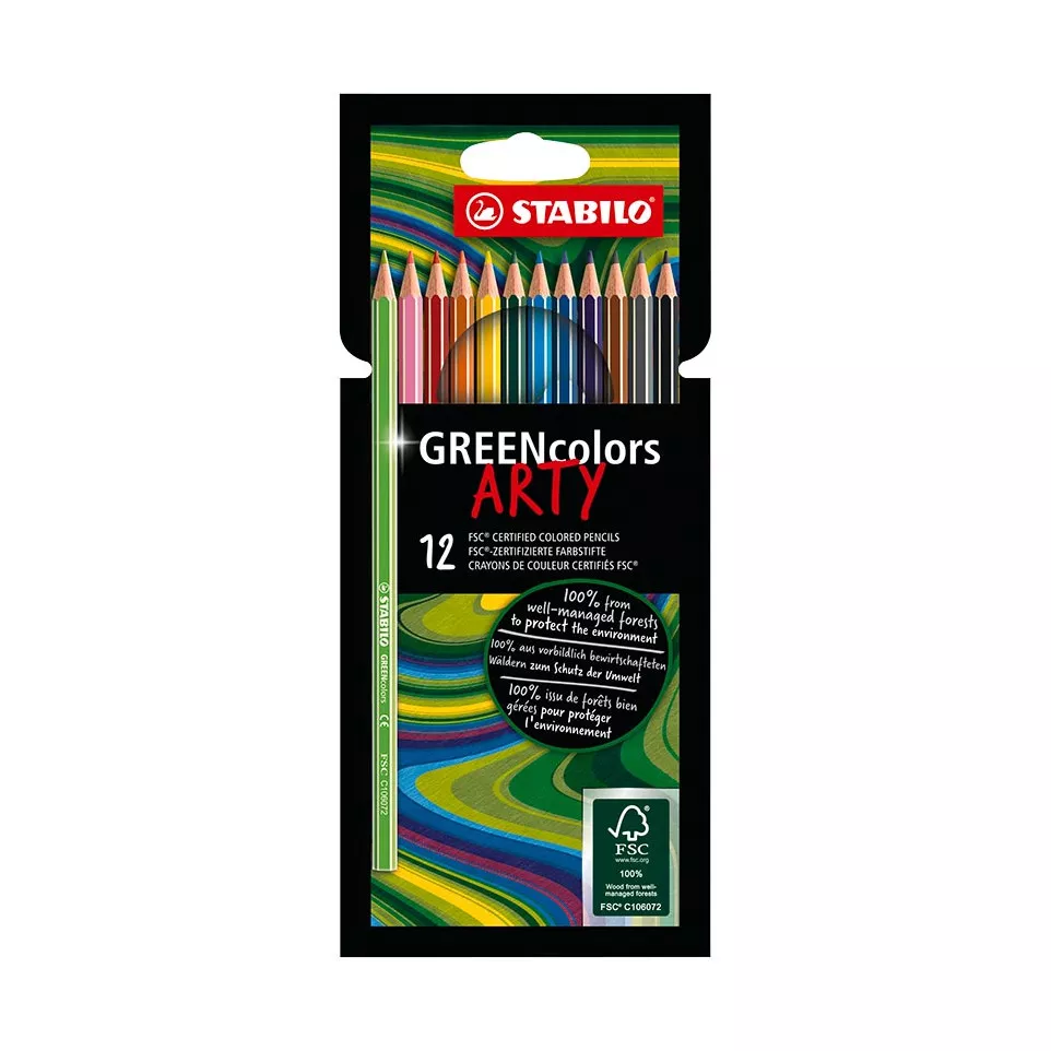 STABILO GREEN kleurpotlood ARTY, etui...
