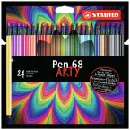 STABILO Pen 68 ARTY Felt-tip Pens Assorted Colors Wallet of 24