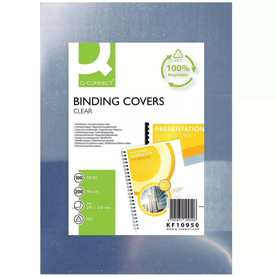 Q-CONNECT PET cover A4, glanzend, 200...
