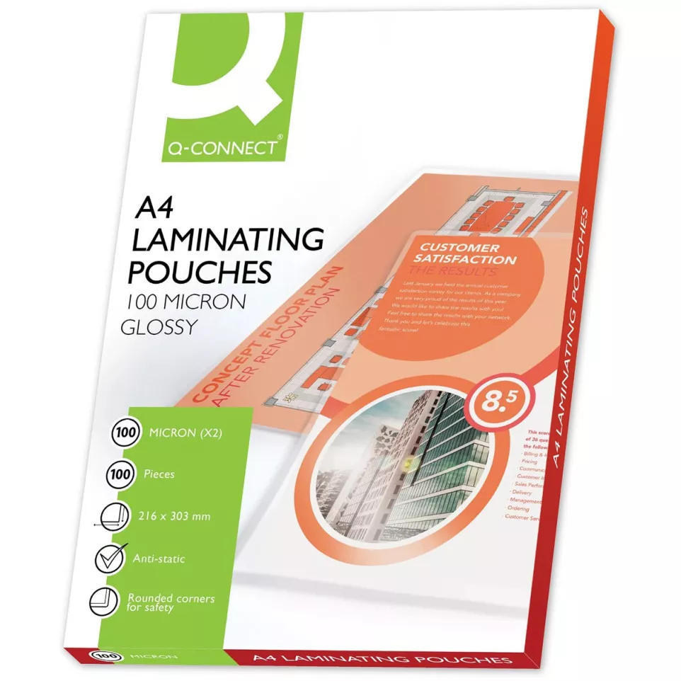 Q-CONNECT lamineeretui, A4, 2 x 100...