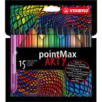 STABILO PointMax viltstift ARTY, etui van 15 stuks, assorti